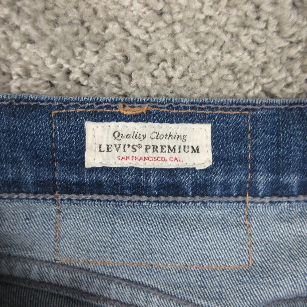 Levis Jeans Mens 30x32 Blue 511 Slim Straight Faded Whisker Stretch Denim Pants